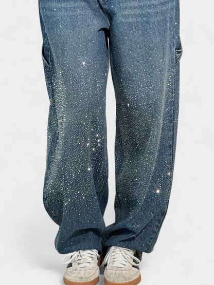 Zara | Crystal Embellished Denim Jeans
