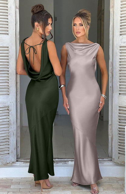 Lira | Satin Maxi Dress