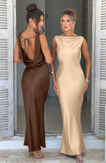 Lira | Satin Maxi Dress