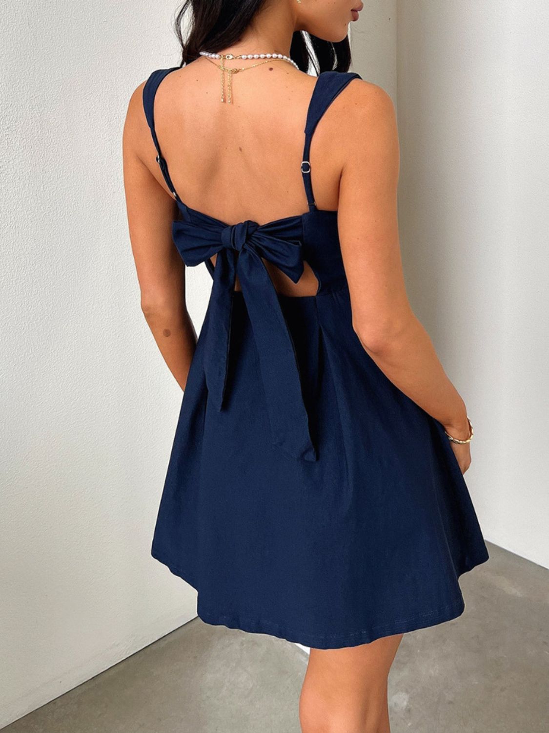 Seraphine | Bow Back Square Neck Mini Dress