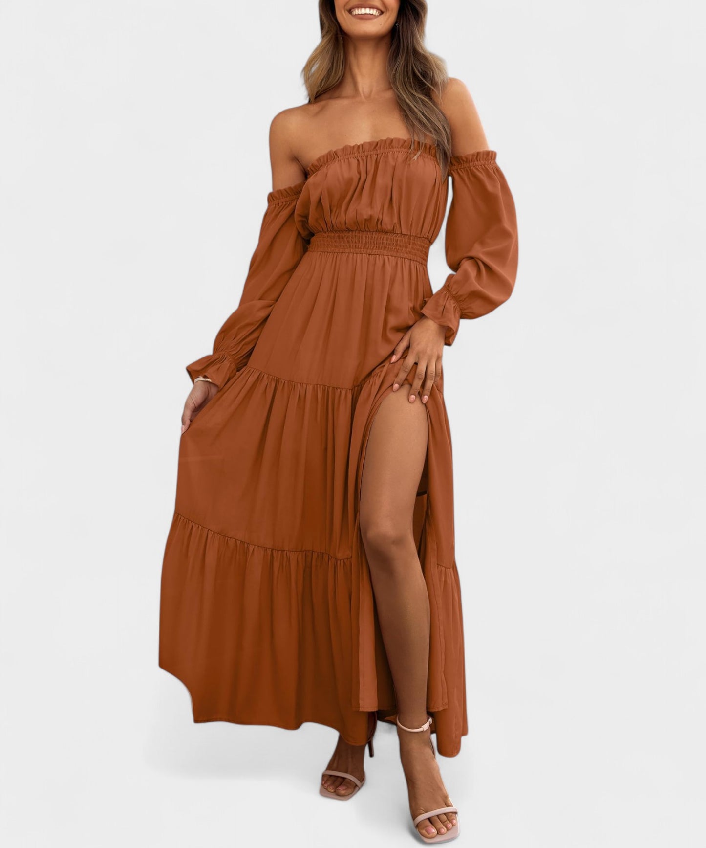 Isla | Off-Shoulder Tiered Maxi Dress