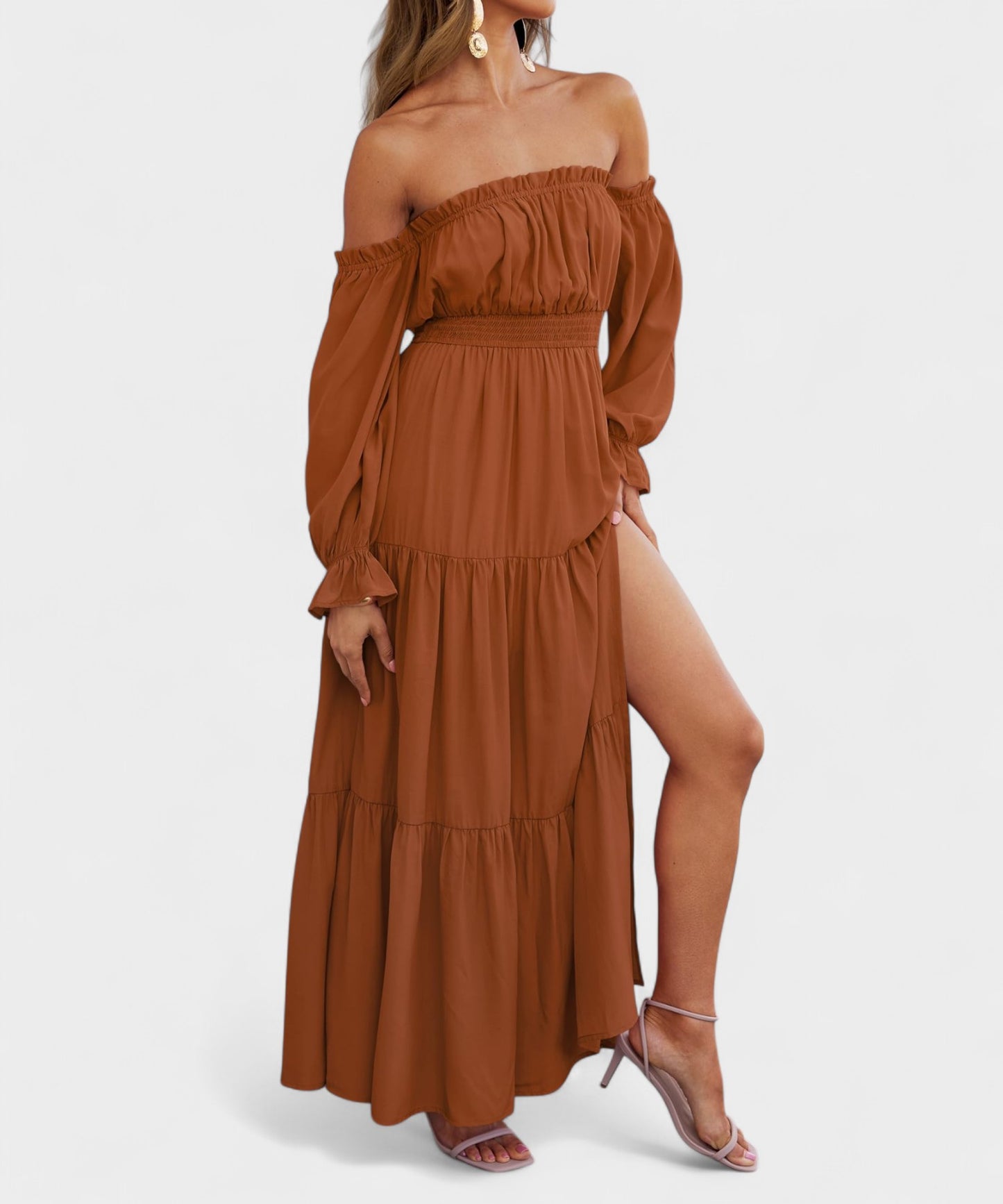 Isla | Off-Shoulder Tiered Maxi Dress