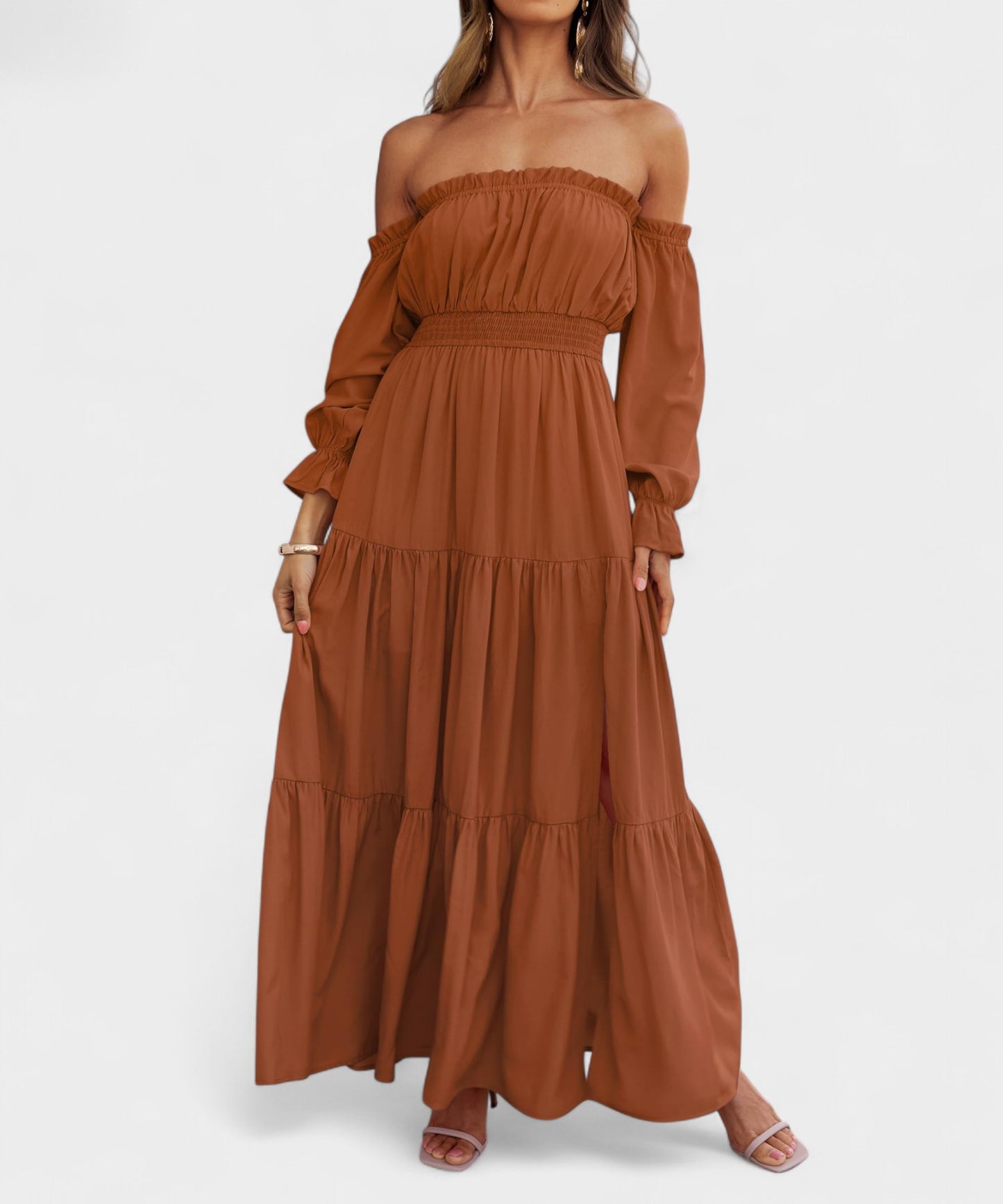 Isla | Off-Shoulder Tiered Maxi Dress