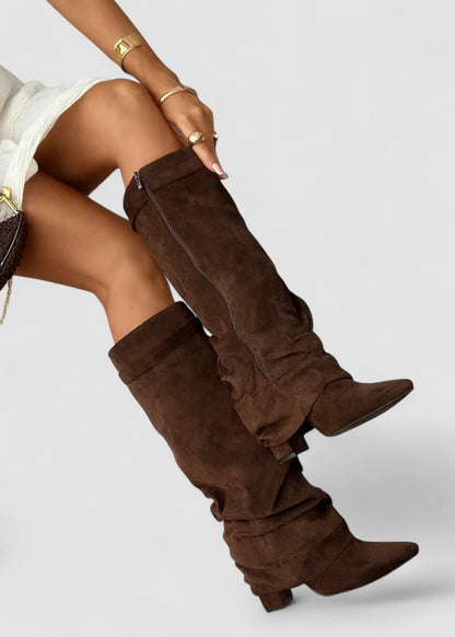 Celestine | Fold-Over Suede Boots