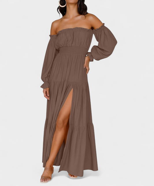 Isla | Off-Shoulder Tiered Maxi Dress