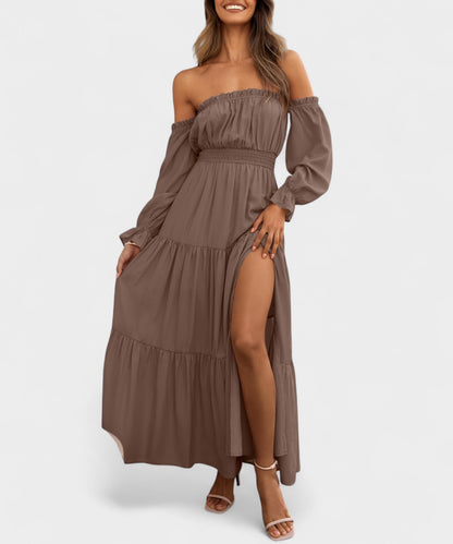 Isla | Off-Shoulder Tiered Maxi Dress