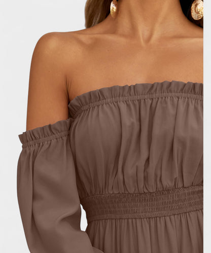 Isla | Off-Shoulder Tiered Maxi Dress