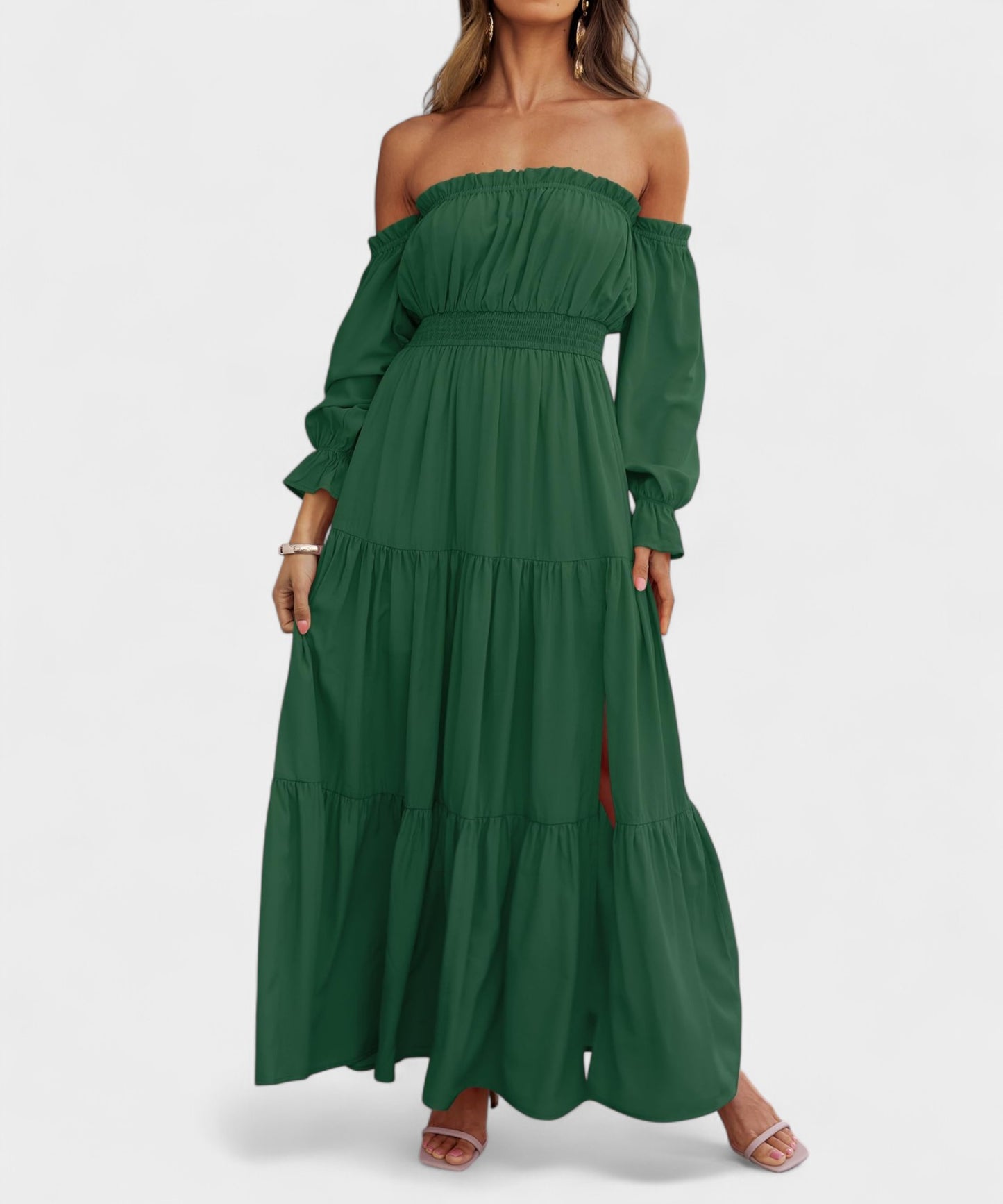 Isla | Off-Shoulder Tiered Maxi Dress
