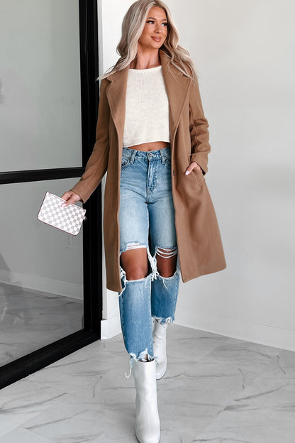 Rowena | Brushed Fleece Trench Coat