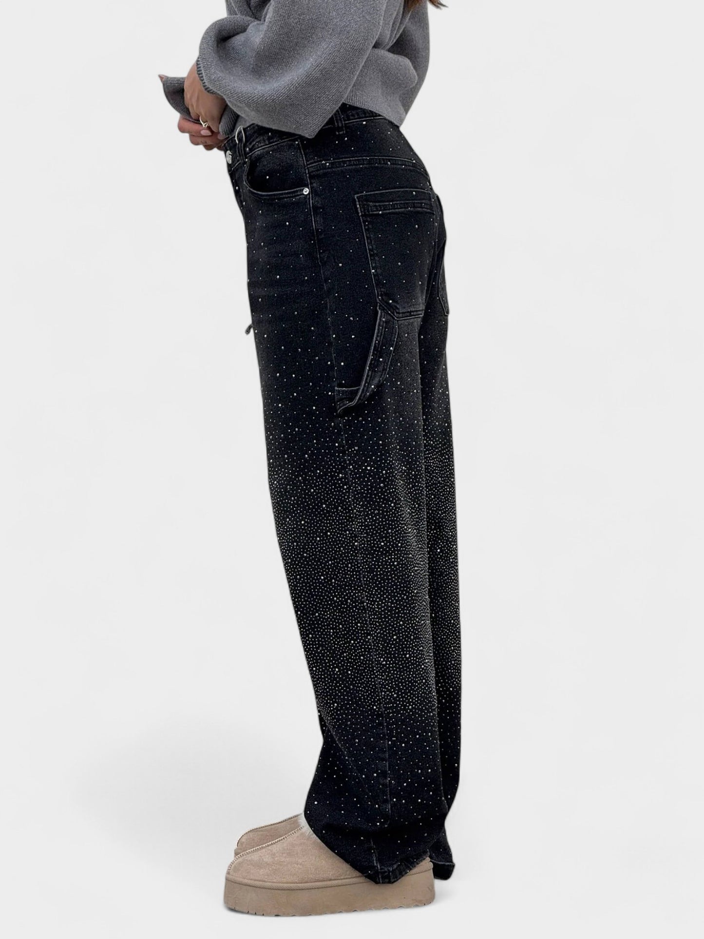 Zara | Crystal Embellished Denim Jeans