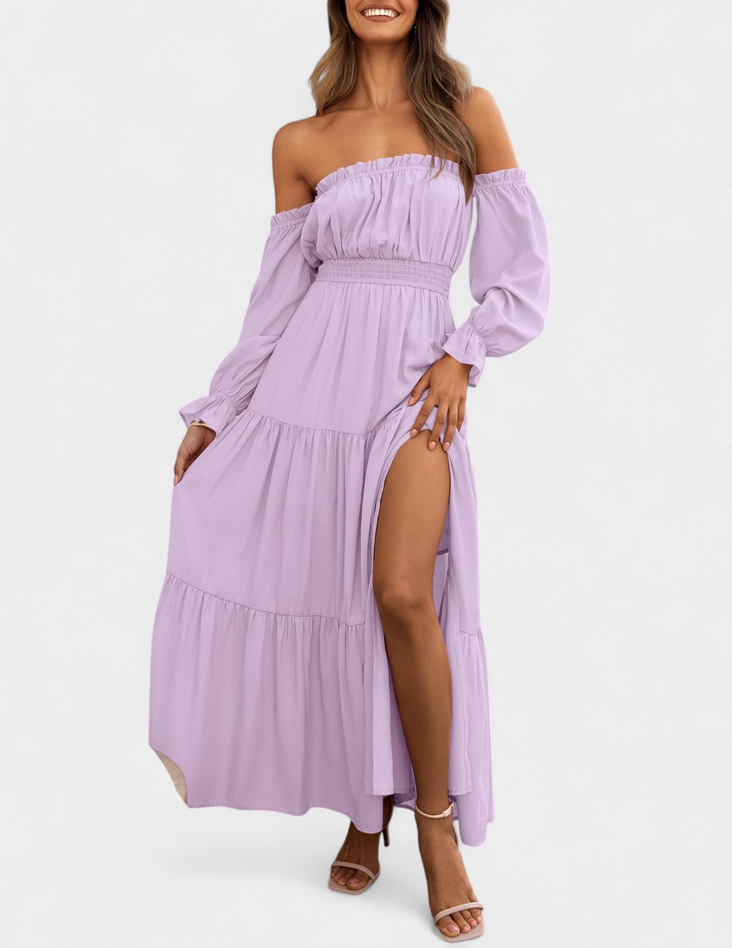Isla | Off-Shoulder Tiered Maxi Dress