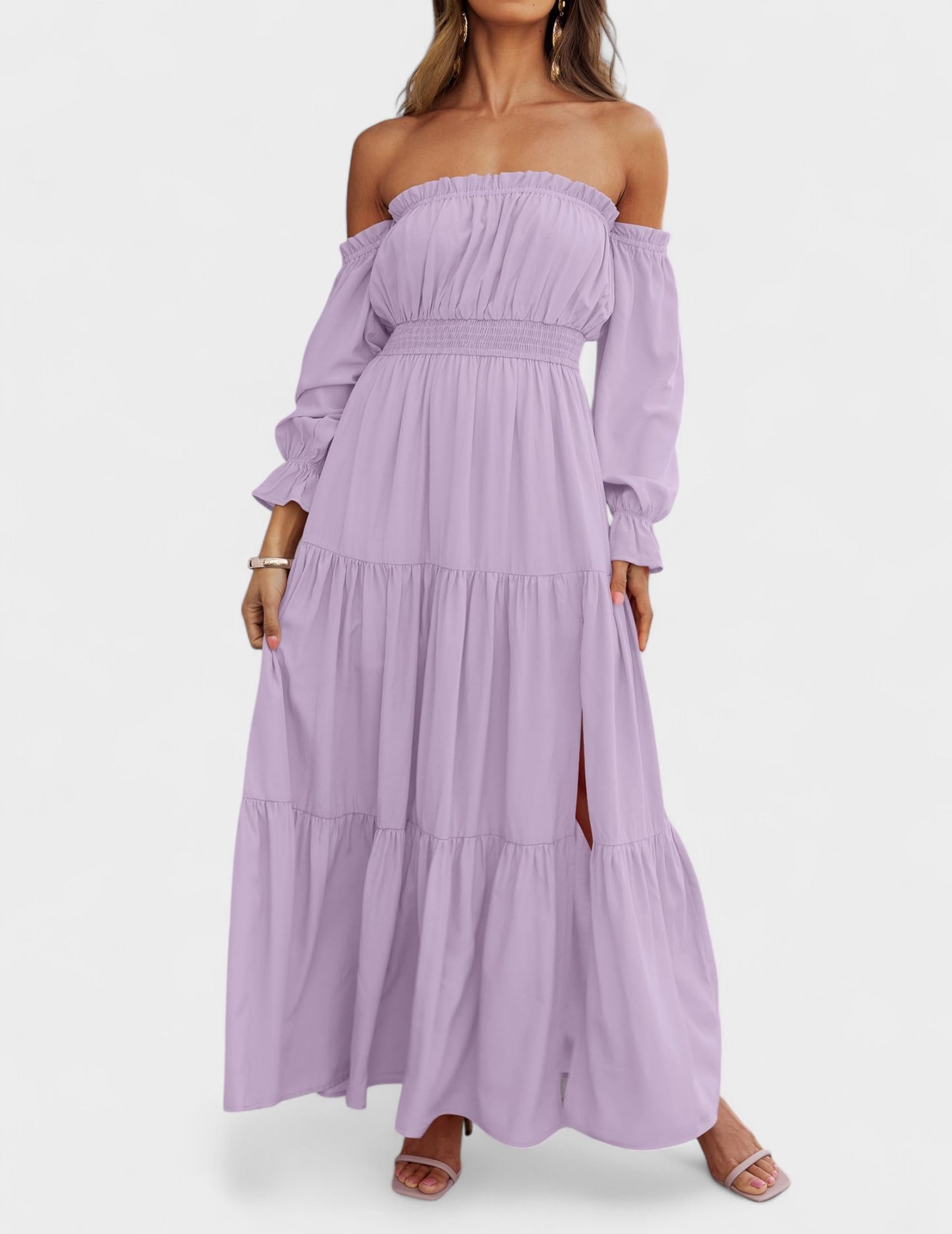 Isla | Off-Shoulder Tiered Maxi Dress