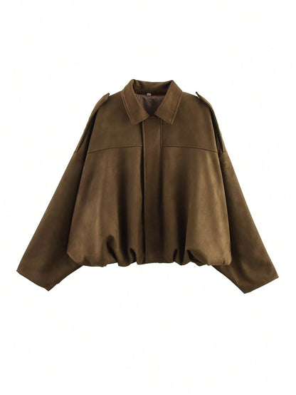 Kaori | Suede Textured Pilot Jacket