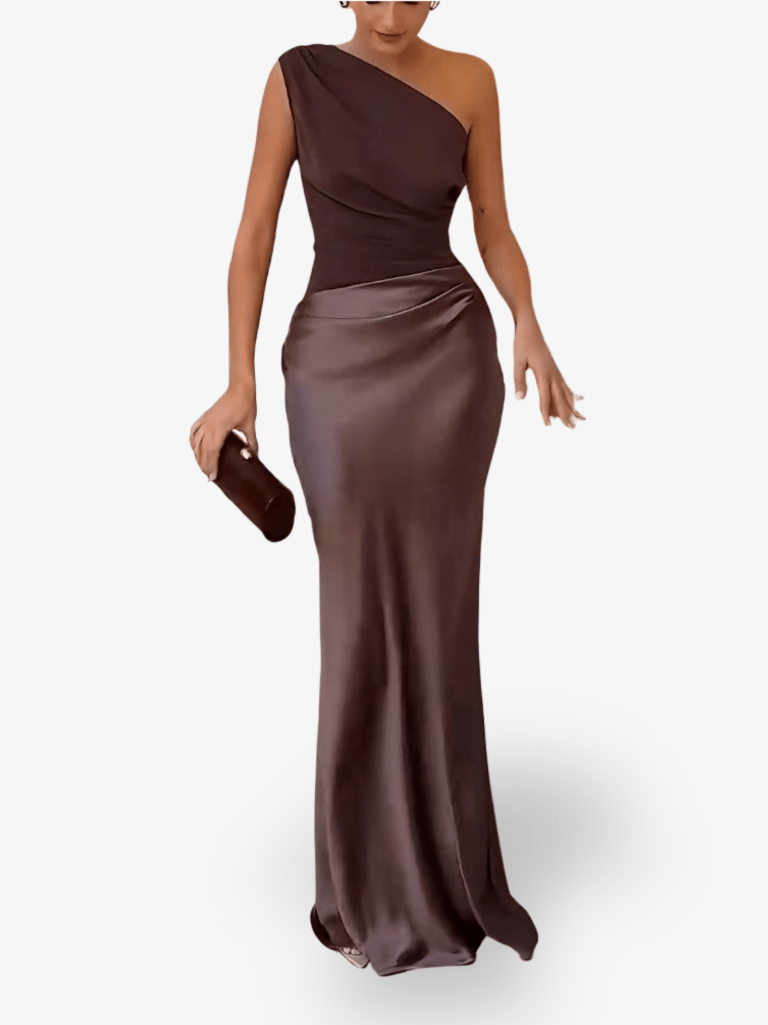 Alina | One - Shoulder Pleated Maxi Dress - Lora Toronto
