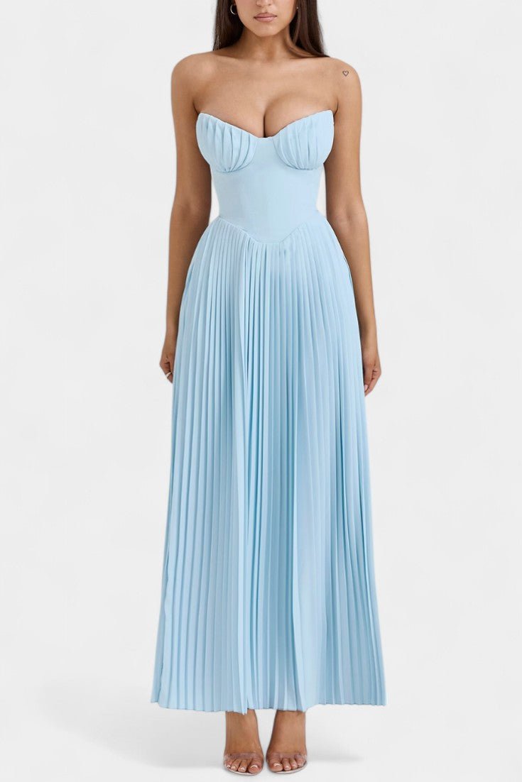 Alyce | Strapless Pleated Dress - Lora Toronto