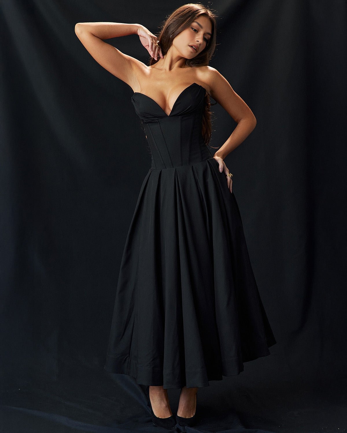 Amalfi | Strapless Midi Dress - Lora Toronto