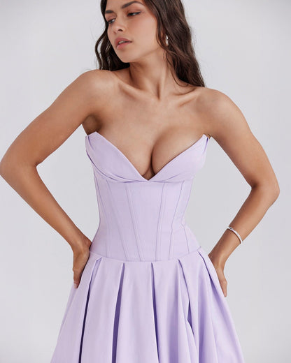 Amalfi | Strapless Midi Dress - Lora Toronto