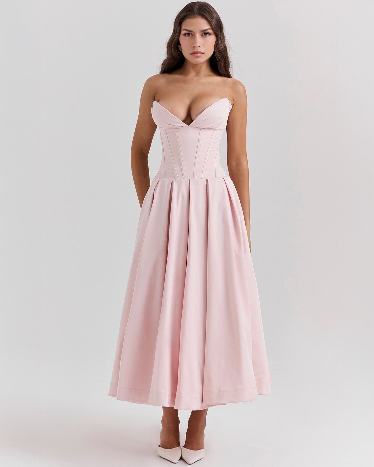 Amalfi | Strapless Midi Dress - Lora Toronto