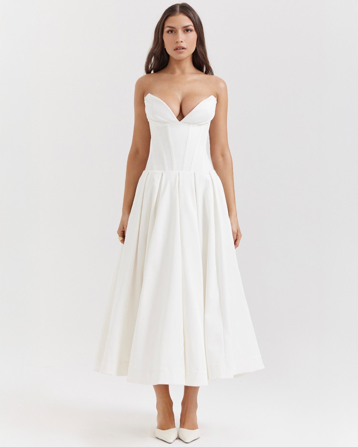 Amalfi | Strapless Midi Dress - Lora Toronto