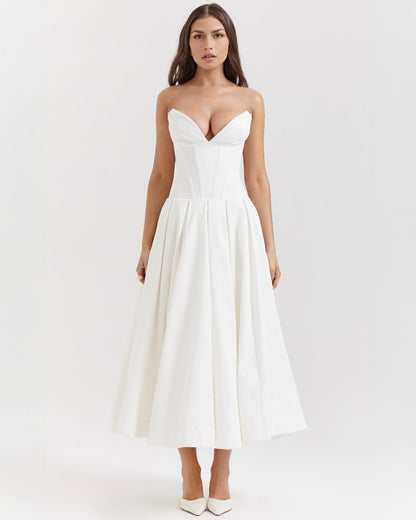 Amalfi | Strapless Midi Dress - Lora Toronto