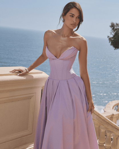 Amalfi | Strapless Midi Dress - Lora Toronto