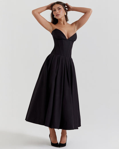 Amalfi | Strapless Midi Dress - Lora Toronto