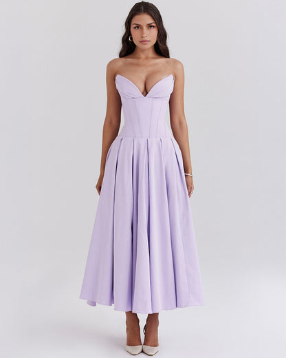 Amalfi | Strapless Midi Dress - Lora Toronto