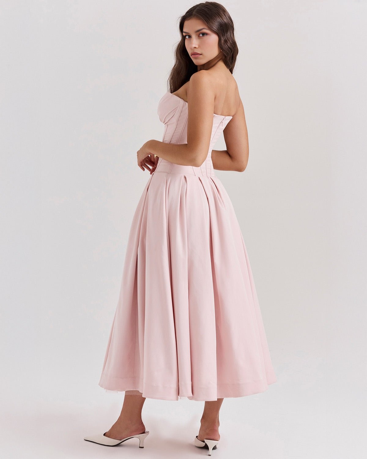 Amalfi | Strapless Midi Dress - Lora Toronto