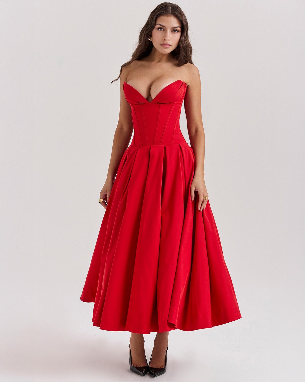 Amalfi | Strapless Midi Dress - Lora Toronto