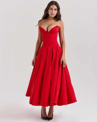 Amalfi | Strapless Midi Dress - Lora Toronto