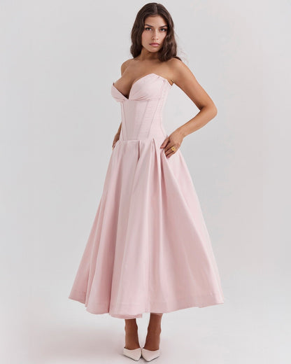 Amalfi | Strapless Midi Dress - Lora Toronto