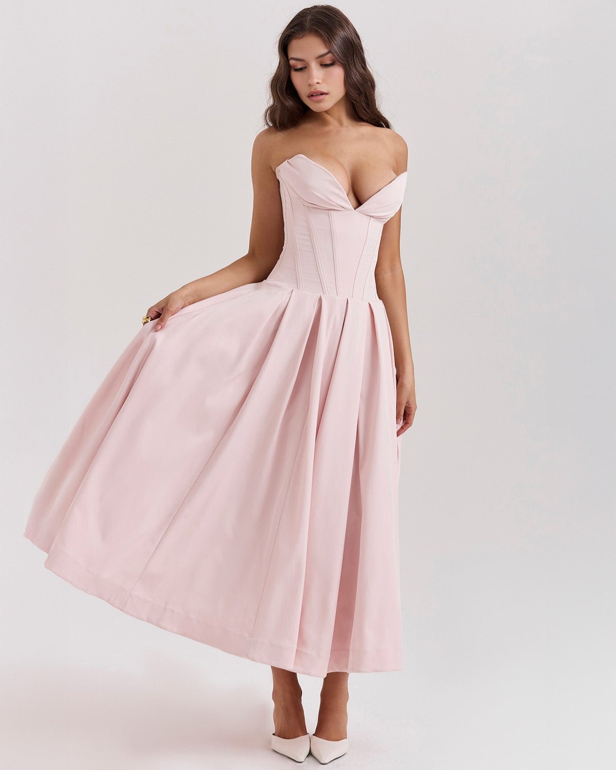 Amalfi | Strapless Midi Dress - Lora Toronto