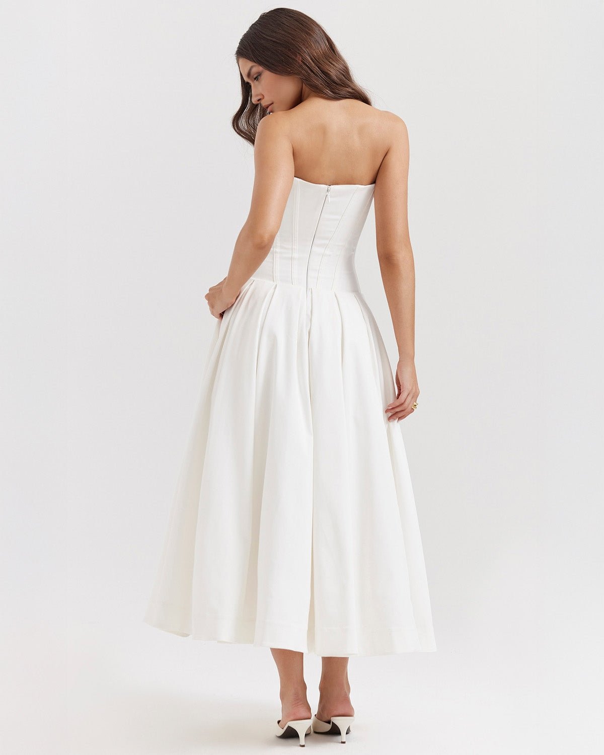 Amalfi | Strapless Midi Dress - Lora Toronto