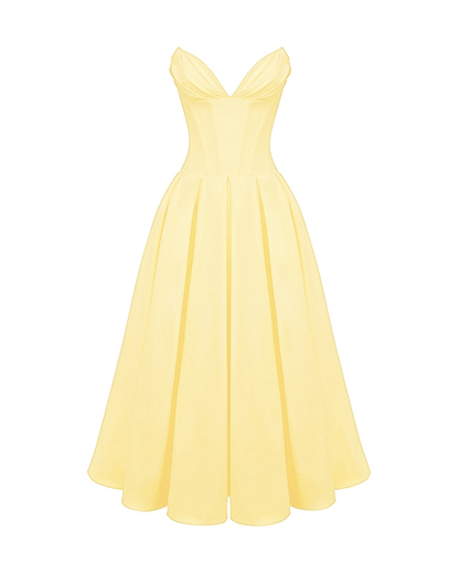 Amalfi | Strapless Midi Dress - Lora Toronto