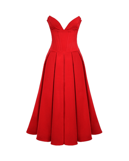 Amalfi | Strapless Midi Dress - Lora Toronto