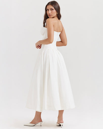 Amalfi | Strapless Midi Dress - Lora Toronto