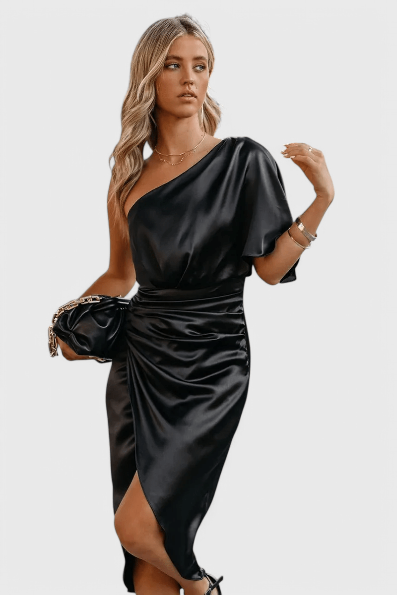 Anais | Elegant Silky Satin Dress - Lora Toronto