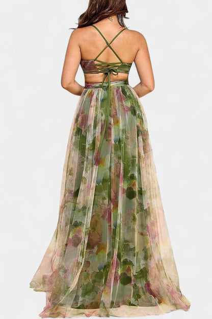 Athena | Watercolour Maxi Dress - Lora Toronto