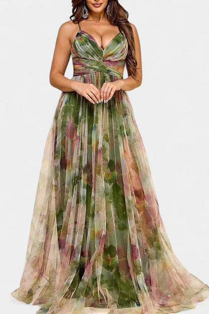 Athena | Watercolour Maxi Dress - Lora Toronto