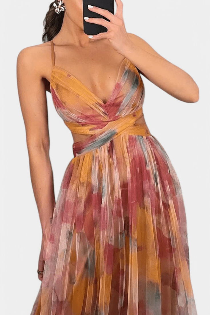 Athena | Watercolour Maxi Dress - Lora Toronto