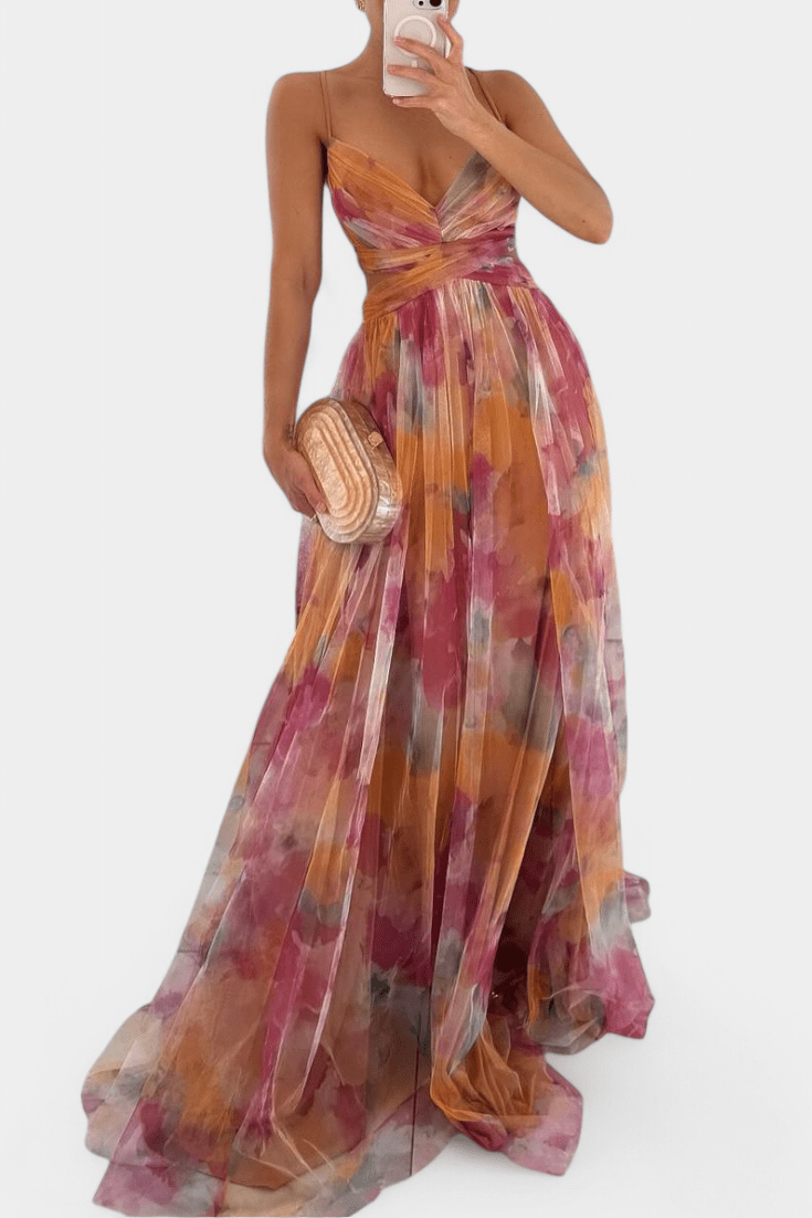 Athena | Watercolour Maxi Dress - Lora Toronto