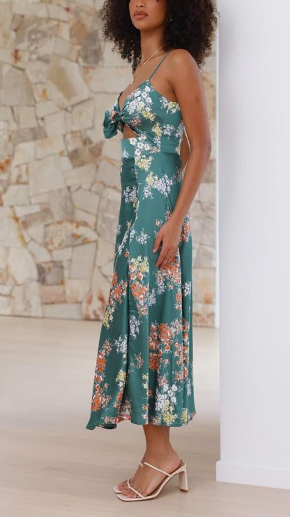 Aurora | Floral Midi Dress - Lora Toronto