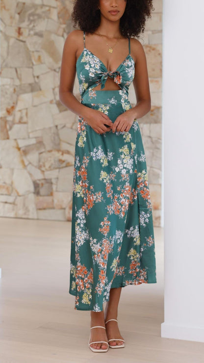 Aurora | Floral Midi Dress - Lora Toronto