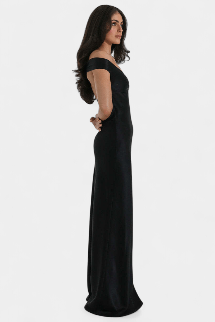 Blerina | Off - Shoulder Backless Fishtail Dress - Lora Toronto