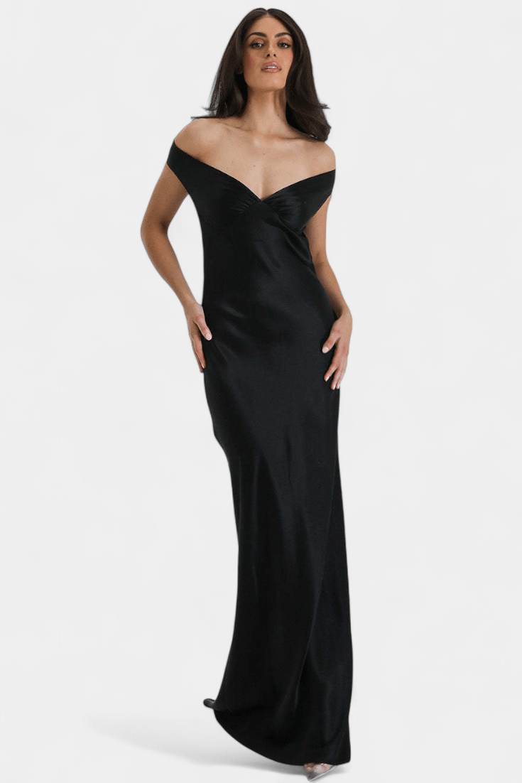 Blerina | Off - Shoulder Backless Fishtail Dress - Lora Toronto