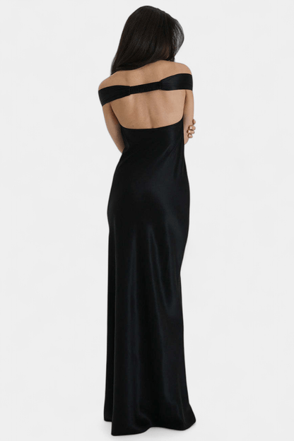 Blerina | Off - Shoulder Backless Fishtail Dress - Lora Toronto