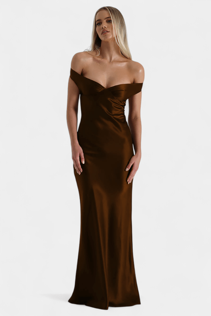 Blerina | Off - Shoulder Backless Fishtail Dress - Lora Toronto