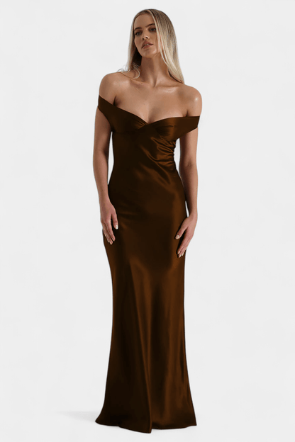 Blerina | Off - Shoulder Backless Fishtail Dress - Lora Toronto