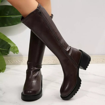 Noelle | Round Toe Block Heel Boots