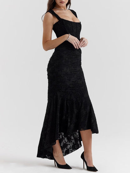 Cesca | Floral Burnout Corset Maxi Dress - Lora Toronto
